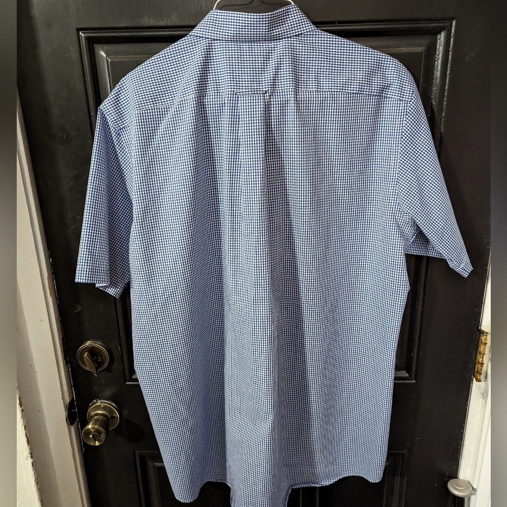 XXSOLDXXStrafford Men's Button Down Shirt Short Sleeve 100% Cotton Size 17 Plaid - Picture 5 of 9